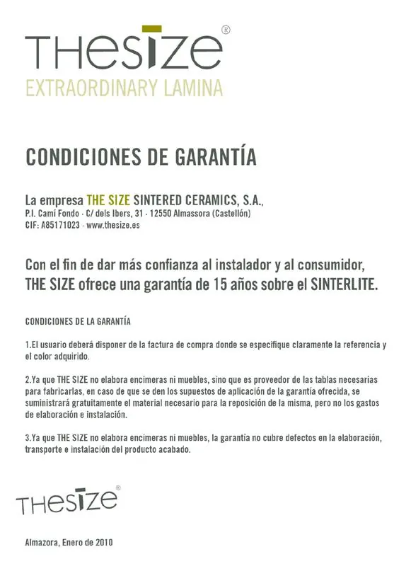 Certificado Neolith 5